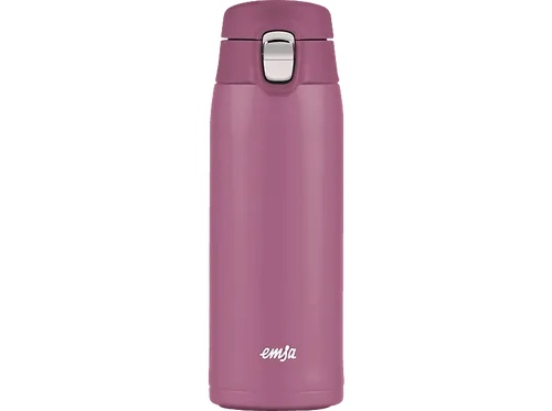 EMSA N21511 Travel Mug Light Thermobecher Rosa - Thermobehälter mit 0,4 L Fassungsvermögen, hält Getränke 8h heiß oder 16h kalt, 100% auslaufsicher und mit einem praktischen Klappverschluss für müheloses Trinken unterwegs.