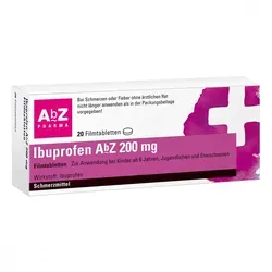 Ibuprofen AbZ 200mg - Arzneimittel zur Linderung von leichten bis mäßig starken Schmerzen und Fieber, wirkt schnell schmerzlindernd und entzündungshemmend.