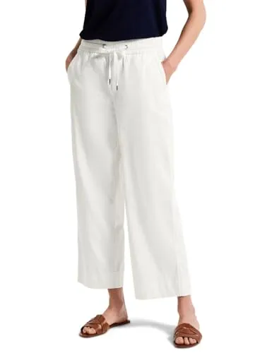 STREET ONE Damen A378976 Straight Leg Hose, Off White, 42W / 28L - Damen-Hosen mit Casual Fit, elastischem Bund und seitlichen Taschen für optimalen Tragekomfort und Stil.