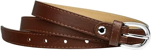 Caspar GU273 schmaler Damen Leder Gürtel Taillengürtel, Gürtelgröße:80, Farbe:marone