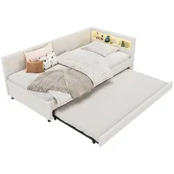 MODFU Schlafsofa Daybett mit LED-Ambientelicht, 90x200 cm