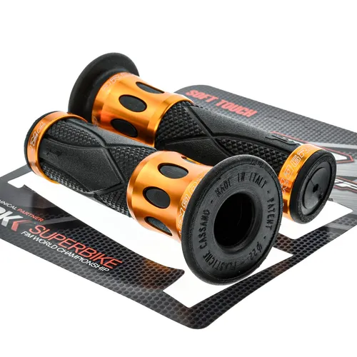 ProGrip Road 728 Lenkergriffe schwarz/gold - Motorradzubehör mit 2-farbigen Lenkergriffen aus langlebigem Gel-Gummi für optimalen Grip. Ideal für 22mm Lenker, einfache Montage durch Haarspray-Tipp.