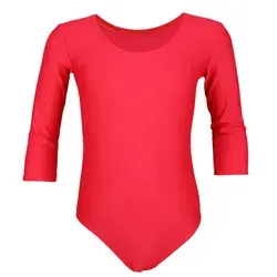 Aquarti Turnanzug Aquarti Mädchen Ballett Trikot 3/4 Arm Gymnastik Ballettanzug rot 116
