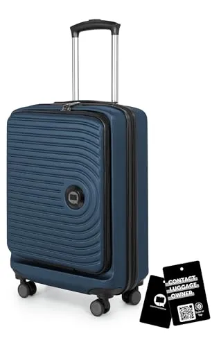 Hauptstadtkoffer Mitte - Handgepäck Trolley mit Laptop-Fach, 55 cm, Dunkelblau - Praktischer 55 cm Handgepäck Trolley mit erweiterbarem Volumen und abschließbarem Laptopfach. Ideal für Kurz- und Geschäftsreisen. Inklusive sicherem digitalen Kofferanhänger für anonymen Kontakt im Verlustfall.