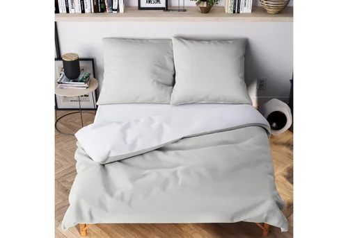 Wolkenfeld Bettwäsche 155x200 grau weiß - kuschelig weich & bügelfrei - Bettwäsche-Set 2-teilig, aus Oeko-Tex zertifizierter Supermikrofaser, unglaublich weich und pflegeleicht. Ideal für gemütlichen Schlaf in Sommer und Winter.