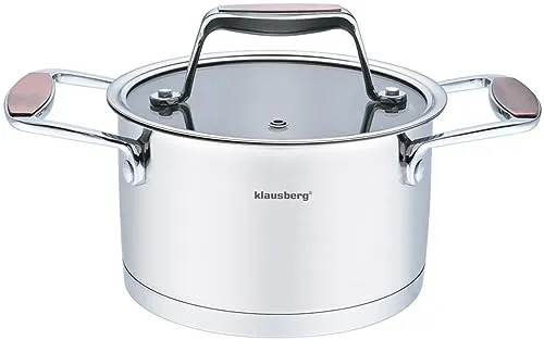 Klausberg Kochtopf mit Deckel 18/10 Stainless Steel Induktion (Ø 16cm x1,8L)