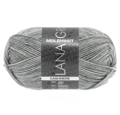 LANA GROSSA Meilenweit 50g Cashmere | Sockenklassiker, waschmaschinenfest | Handstrickgarn aus 70% Schurwolle (superwash), 25% Polyamid & 5% Kaschmir | 50g Wolle zum Stricken & Häkeln | 210m Garn FB2