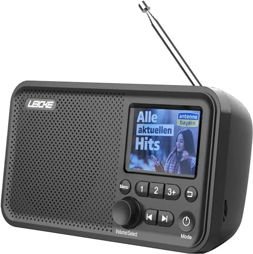 LEICKE tragbares DAB+ Radio - DAB, DAB+ und UKW mit Bluetooth 5.0, 2,4