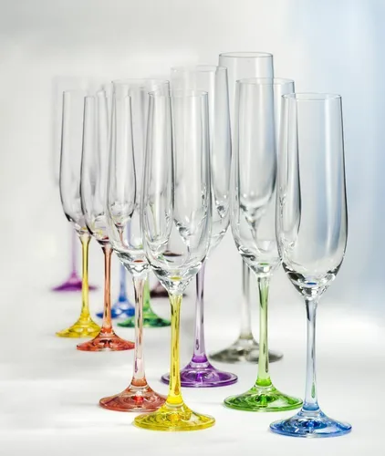 Bohemia Kristall Sektglas 6er Set Rainbow von Bohemia