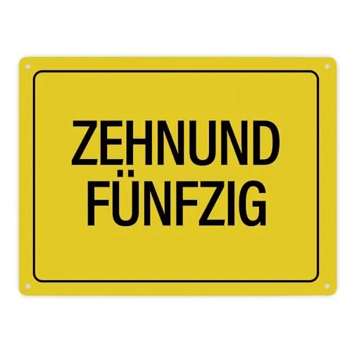 Zehnundfünfzig Metallschild XXL