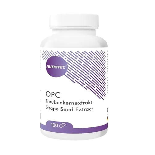 Nutritec OPC Traubenkernextrakt 120 Kapseln, mit 750 mg Extrakt pro Tagedosis, aus italienischen und franzözischen Weintrauben