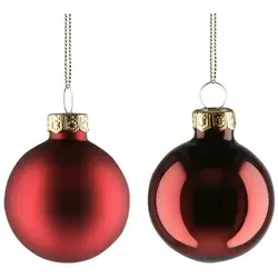 Weihnachtsbaumkugel  16er-Set   , rot , Glas,Aluminium Ø: 3.5