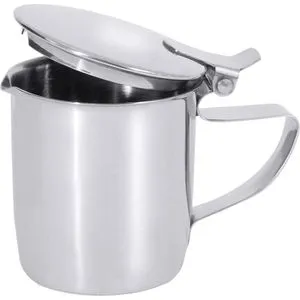 Contacto Milchkännchen Sahnegießer, 150 ml, aus Edelstahl, silber, mit Deckel