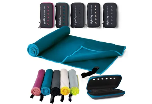 LightDry Sporthandtuch Badehandtuch Reise-Handtuch, Mikrofaser, saugfähig, leicht & antibakteriell & schnell trocknend