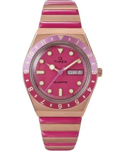 Timex Damen Analog Quarz Armbanduhr Q Reissue - Elegante Armbanduhr für Damen mit Edelstahlarmband und präzisem Quarzwerk, ideal für jeden Anlass.