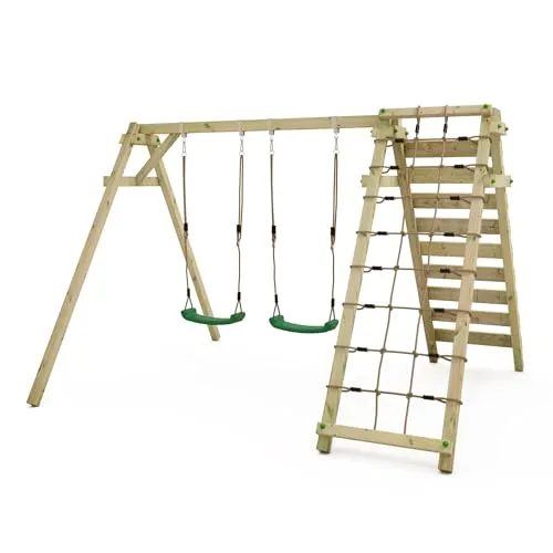 Wickey Doppelschaukel Smart Cliff – Gartenschaukel mit Kletterwand