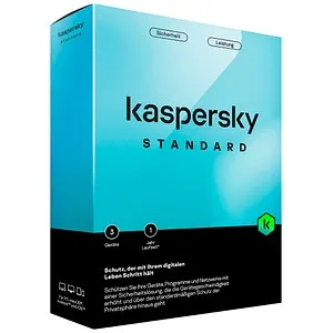 KASPERSKY Standard Sicherheitssoftware Vollversion (PKC) - Security-Suiten mit umfassendem Schutz für 3 Geräte, inklusive Virenschutz, Firewall und Anti-Phishing. Halten Sie Ihre Daten sicher und aktuell!