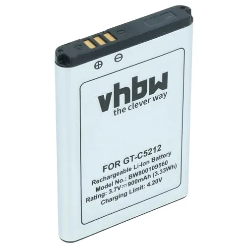 vhbw Akku Ersatz für Samsung AB553446BU, BST3108BC, AB533640BA, AB463446BC, BST3108BE für Handy Smartphone Telefon (900 mAh, 3,7 V, Li-Ion)