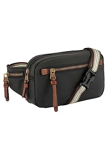 camel active Bari Damen Gürteltasche - Klein, Schwarz - Gürteltasche für den Alltag mit mehreren Fächern, verstellbarem Gürtel und stylischem Nylon-Design. Ideal für aktive Entdeckerinnen.