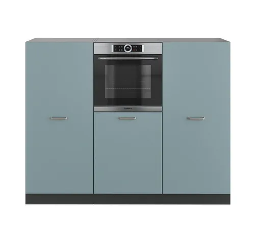 Vicco Küchenzeile R-Line, Blau-Grau/Anthrazit, 180 cm - Küchenzeilen mit individueller Konfigurationsmöglichkeit und höhenverstellbaren Füßen für optimale Anpassung an Ihre Bedürfnisse.