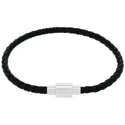 Amor Armband Edelstahl Leder Herren Armschmuck, 21 cm, Silber, Kommt in Schmuck Geschenk Box, 2040311