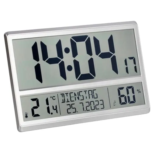 TFA Dostmann Funkwanduhr XL-Funkuhr TFA 60.4520 in silber von TFA Dostmann