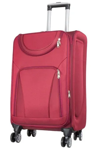 Warenhandel König Weichgepäck-Trolley Maribor XL, 4 Rollen, Dehnfalte - Leichter Nylon-Rollkoffer Maribor in Rot, Größe XL, mit 99 Litern Volumen. Ideal für Reisen dank reißfestem Material und 360°-Rollen für müheloses Navigieren.