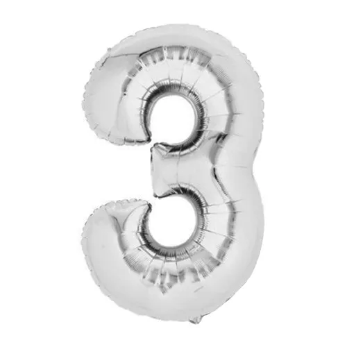 XL Folienballon 80 cm Luftballon Zahl Silber Geburtstag Zahlenballon Party Groß