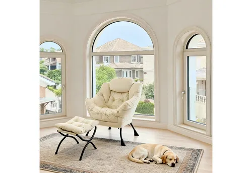 Sofucor Relaxsessel mit Hocker – Ergonomischer Loungesessel mit Armlehnen und Fußstütze - Ergonomischer Relaxsessel mit klappbarer Fußstütze und praktischer Seitentasche. Ideal für Wohnzimmer und Garten. Robust und bequem für entspannte Stunden.