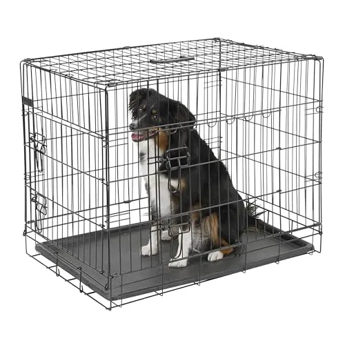 Kerbl Gittertransportbox 76x54x64 cm - Hundeboxen: Stabile Gitterbox mit zwei Türen, ideal für Reisen und Ausstellungen, bietet Hunden einen sicheren Rückzugsort und ist leicht zusammenklappbar.