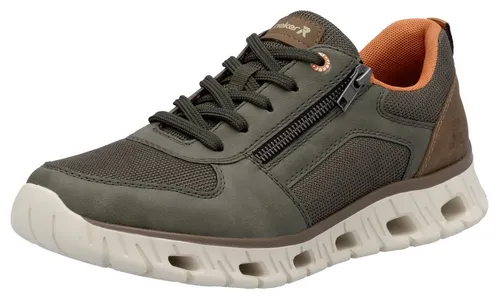 RIEKER SPORT Sneaker für Herren, Gr. 47, oliv-braun - Laufschuhe von RIEKER, sportlich und bequem mit Reißverschluss und rutschhemmender Gummisohle für optimalen Halt.