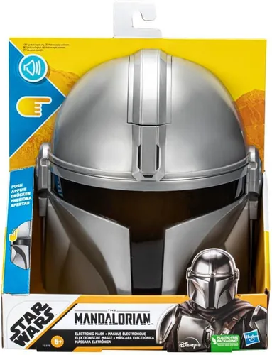 Star Wars Der Mandalorianer Elektronische Maske - Masken für Kinder mit Soundeffekten und 3 kultigen Sätzen, perfekt zum Nachspielen von Szenen aus der Disney Plus Serie The Mandalorian.