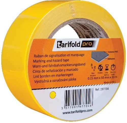 Tarifold Kettenschloss Bodenmarkierungsband 50mmx33m gelb