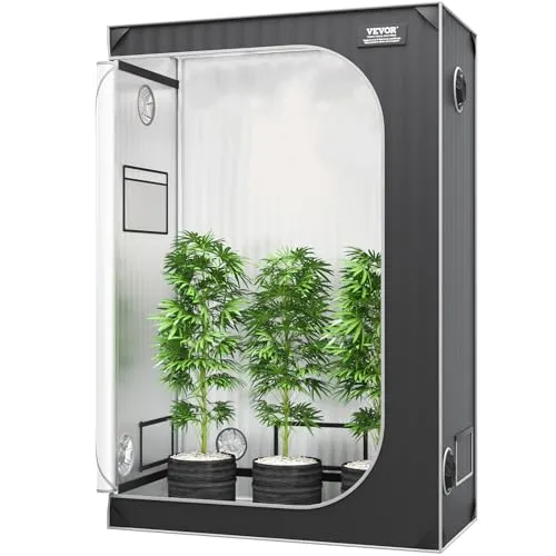 VEVOR Growbox 122 x 61 x 183 cm - Hochwertiges Indoor-Growzelt aus 2000D Oxford-Gewebe, 60 kg Tragfähigkeit und lichtdicht für optimales Pflanzenwachstum