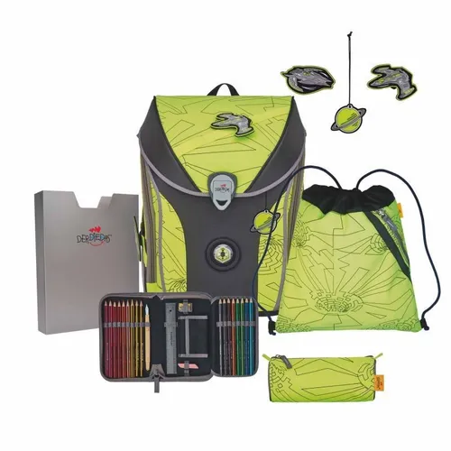 DerDieDas® Schulranzen Superflash Neon Set 5-teilig