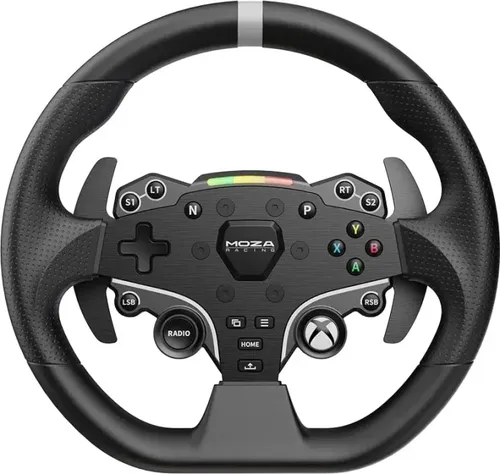 MOZA ESX Steering Wheel - Xbox certified Wired Controller - Gaming-Zubehör mit hochqualitativem Design, Aluminium-Legierungsrand und 22 anpassbaren Tasten für präzise Kontrolle und Komfort beim Simracing.
