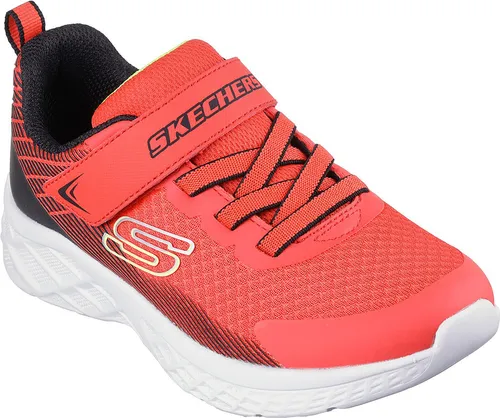 Skechers Kinder-Jungen-Sneaker-Slipper-Klettschuh MICROSPEC II - ZOVRIX Rot-Schwarz-Gelb-Weiß, Farbe:rot, EU Größe:27
