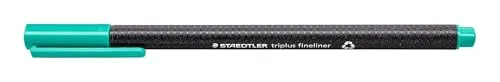 STAEDTLER 334-54 Triplus Fineliner (Dreikant, Superfeine, Metallgefasste Spitze, Linienbreite ca. 0,3 mm, 10 Stück) türkis