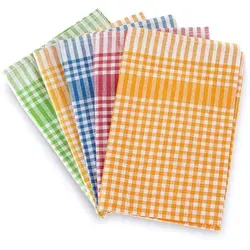 5er Set Geschirrhandtuch aus 100 % Baumwolle, kariert, gemischt, 50/70 cm