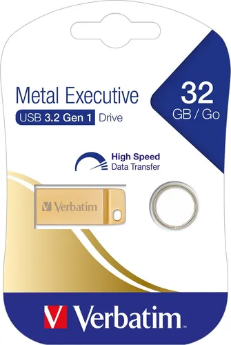 USB 3.2 Stick 32GB Metal Executive Gold - Elegantes Design, blitzschnelle Datenübertragung und robustes Metallgehäuse für maximale Datensicherheit