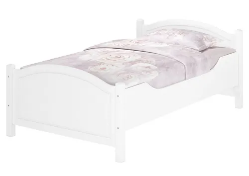 ERST-HOLZ Hohes Weißes Einzelbett 120 x 200 - Senioren-Einzelbett aus Kiefer Massivholz - extra hohe Liegefläche erleichtert das Aufstehen und bietet stabilen Komfort bis 160 kg. Ideal für gemütliche Schlafzimmer oder als Gästebett.