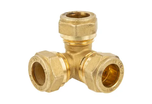 bevo Steckfitting Klemmringverbinder für Kupferrohr, Eck-T-Stück 22 mm - Hochwertige Messing-Klemmringverschraubung für flexible Rohrverbindungen. Ideal für Sanitär- und Heizungsinstallationen, einfach zu montieren ohne Spezialwerkzeuge. Korrosionssicher und langlebig für zuverlässige Dichtheit.