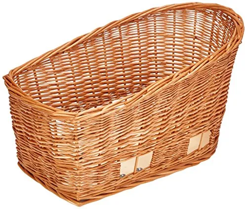 Basil Unisex Tierfahrradkorb Pasja – Natural, 45 cm x 35 cm x 33 cm - Fahrradtaschen mit universeller Klemmvorrichtung, aus robustem Stahl/Rattan, ideal für den Transport von Haustieren bis 10 kg.