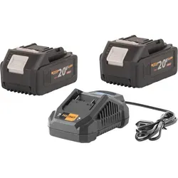 Procraft Starter Set 20 V mit Schnell Ladegerät und Akkus - Praktisches Set mit 20 V Schnell Ladegerät und zwei leistungsstarken 4,0 Ah Akkus für effizientes Arbeiten. Ideal für Heimwerker und Profis, die Wert auf schnelle Einsatzbereitschaft legen.