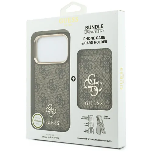 Guess iPhone 18 Pro, 17 Pro 2in1 Set Hülle Case MagSafe + Wallet Card holder 4G