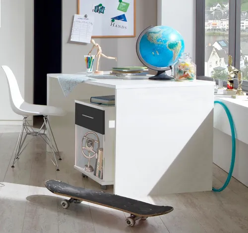 Wimex Rollcontainer Joker - Schrank mit 1 Schublade und offenem Fach - Büroschrank in Weiß, ideal als Nachttisch oder Stauraum, bietet flexible Funktionalität und hervorragendes Preis-Leistungs-Verhältnis.