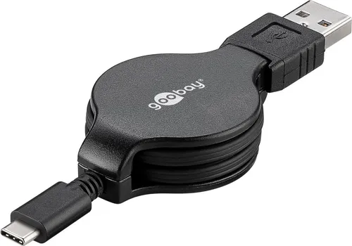 goobay USB 2.0 A/USB C Kabel 1,0 m schwarz, 1 St.