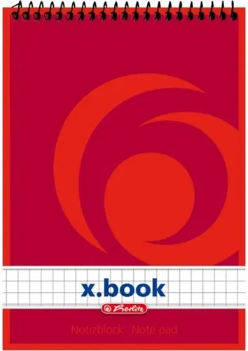 Spiralblock A6 weiss kariert Herlitz , 50 Blatt 60g, holzfrei, Kopfspirale 1441077-XX