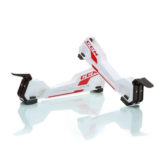 CCM Easy Step Blade Cover - Verstellbar für jeden Schuh - Kufenschoner aus Hartplastik, perfekt für längere Distanzen. Universalgröße (32 - 47) in modischen Farben: Weiß, Schwarz, Rot.