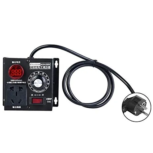 Spannungsregler, AC 220V 4000W SCR Elektrischer Spannungsregler Motor Lüfter Drehzahlregler Dimmer(EU Plug)
